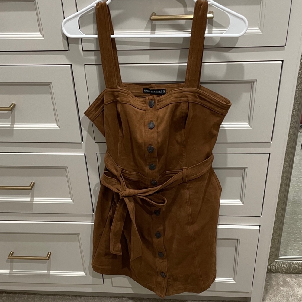 Abercrombie & Fitch Tan Button-Down Mini Dress